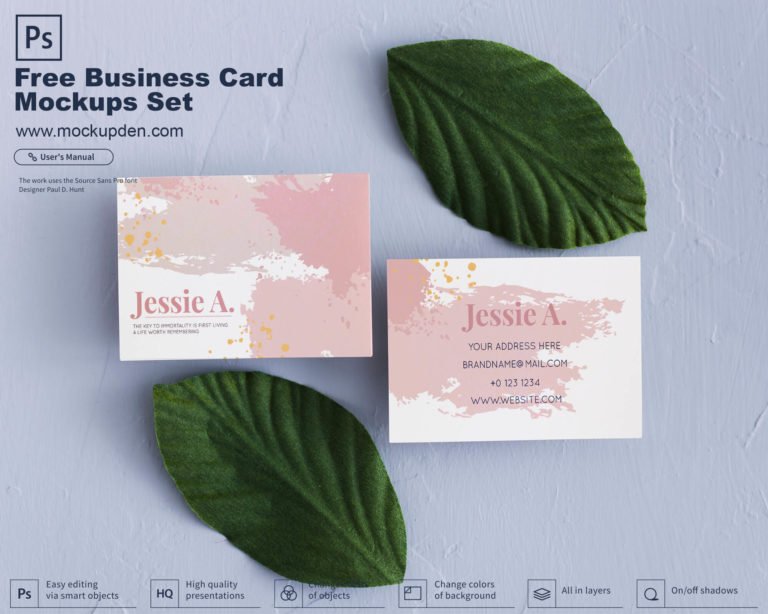 Free Business Card Mockups Set PSD Template