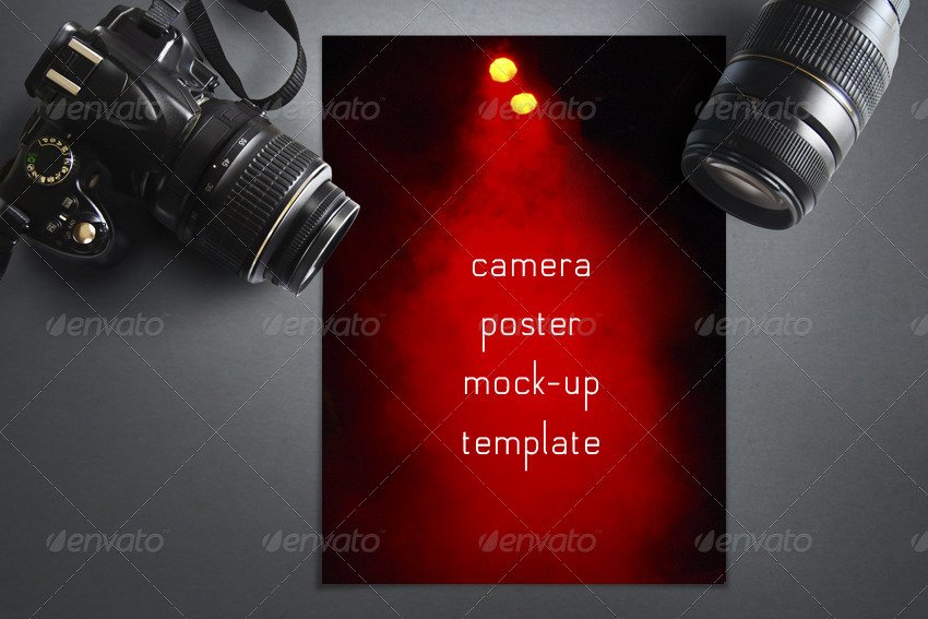 Camera Poster Mock-up Template