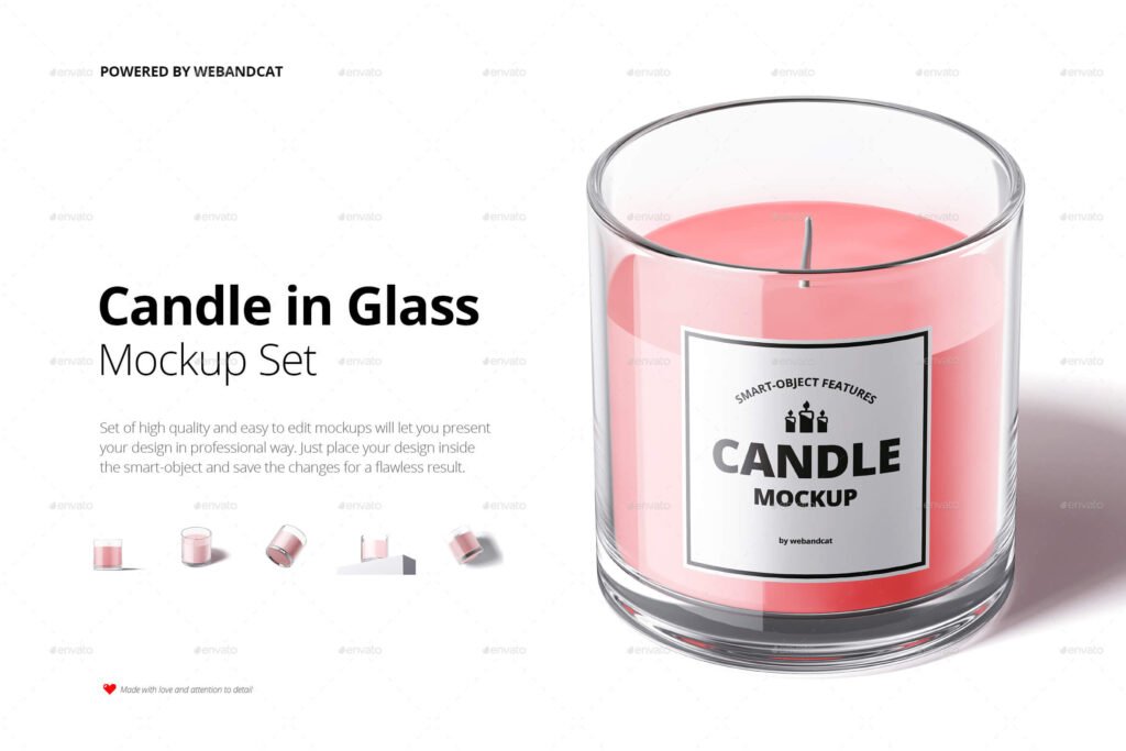 Candle in Glass Mock-up