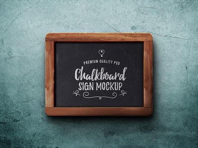 Chalkboard Sign PSD Mockup