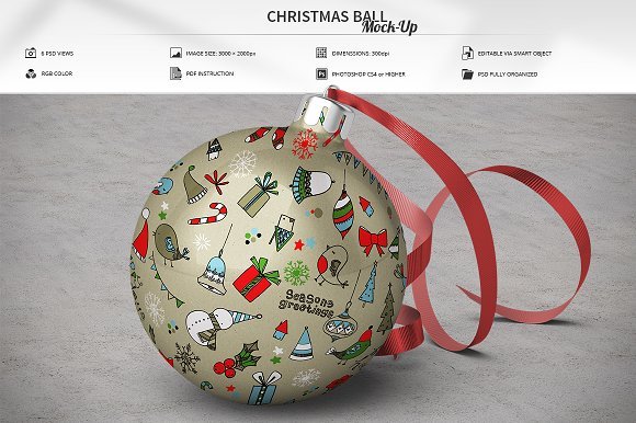 Christmas Ball Creation Editable PSD Template