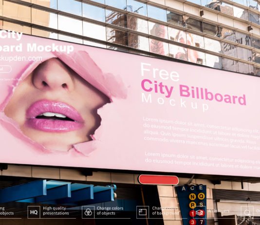 Free City Billboard Mockup PSD Template