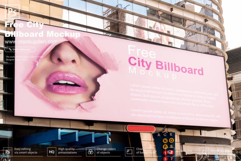 Free City Billboard Mockup PSD Template