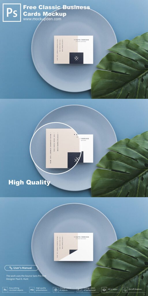 Free Classic Business Card Mockup PSD Template
