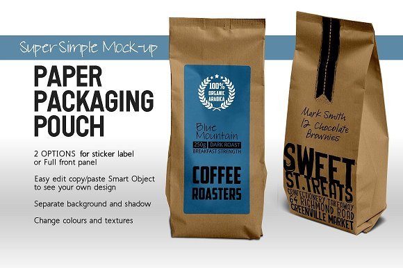 Coffee paper Packing Bag Mockup