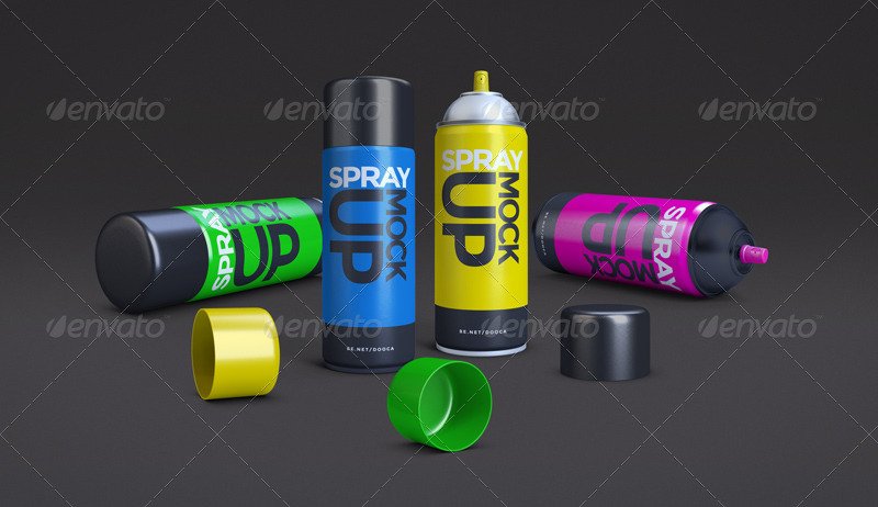 Colored Aluminium Spray Cans Template