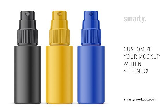 Colored Spray Bottles - 3 PSD Files:
