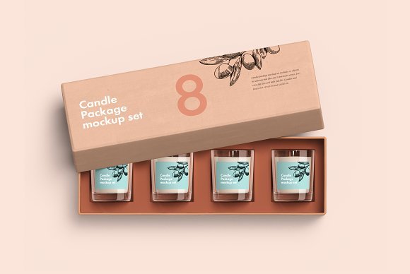 Complete Candle Package Set Mockup
