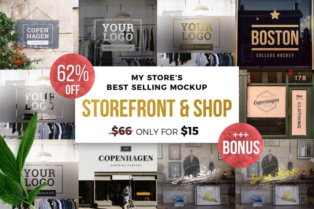 Download Free Storefront Mockup 30 Design Idea For Brand Awareness Advertisement