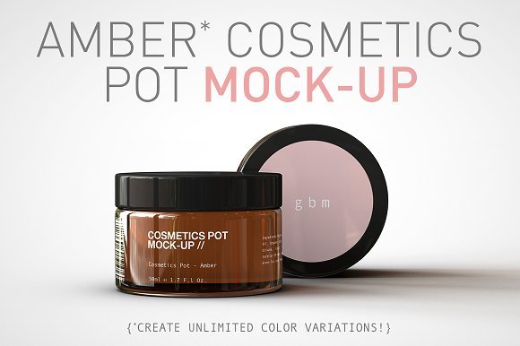 Cosmetic Jar Pot PSD Mockup: