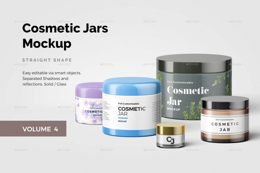 Cosmetic Jars Mockup