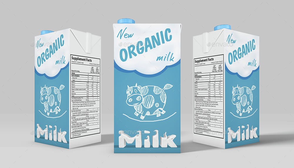 Creative Tetra Pack Mockup PSD