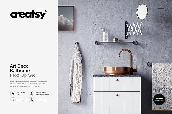 Creatsy Modern Bathroom Towel PSD