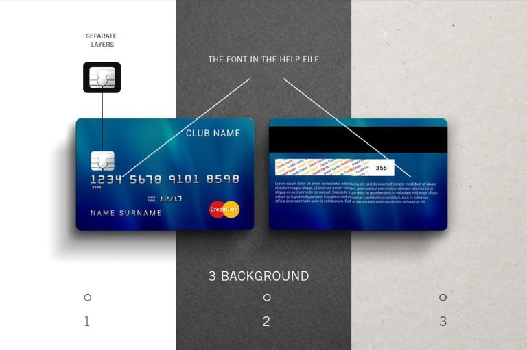 credit card photoshop template