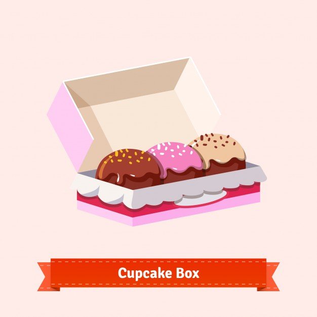 Cupcake Packing Box Vector Design Free