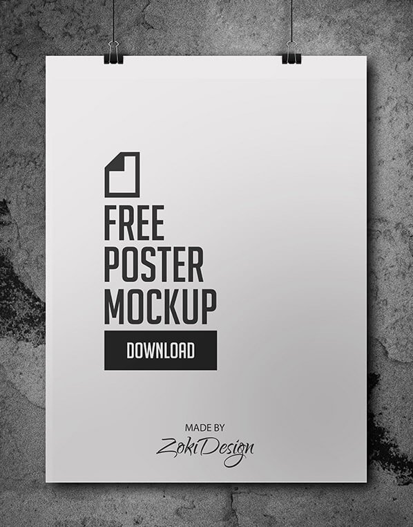 Dark Background Poster Mockup Psd Free 