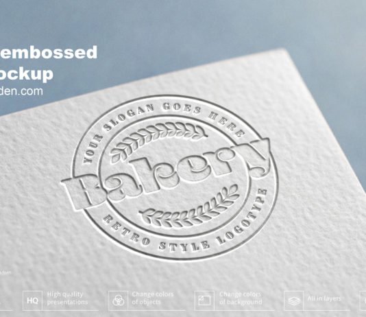 Free Dembossed Logo Mockup PSD Template