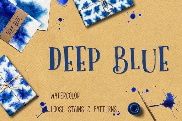 Deep Blue Shaded Gift Wrapping Paper PSD Template