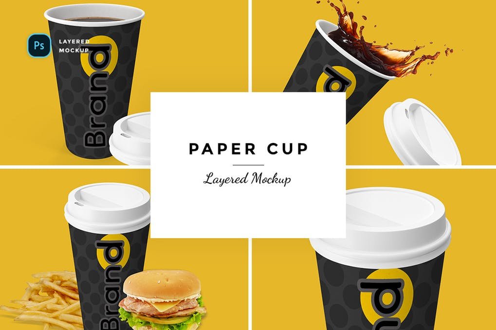 Different Angled Coffee Cup PSD templates