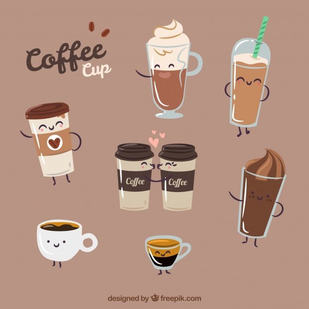 Different Coffee Cups Vector Format