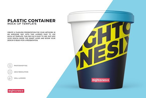Editable plastic Container Mockup
