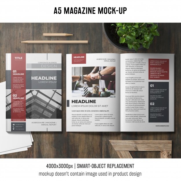 Elegant A5 Magazine Mockup