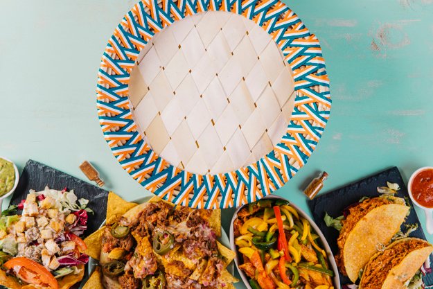 Elegant Design Dinner Plate with Different Food Mockups