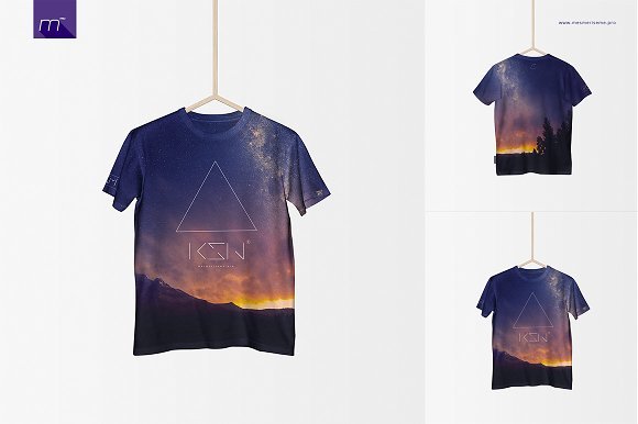 Elegant Design T-Shirt and Hanger Mockup: