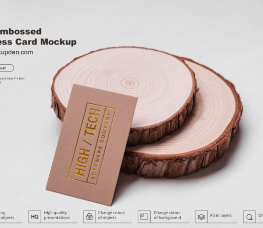 Free Embossed Business Card Mockup PSD TemplateFree Embossed Business Card Mockup PSD Template