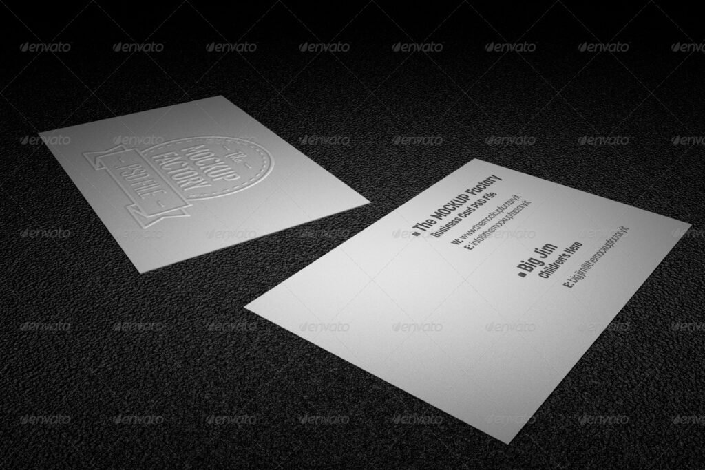 Embossed White Color Two Business Card