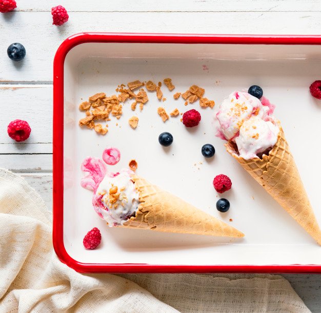 Food Tray with an Ice Cream Cone Free Template