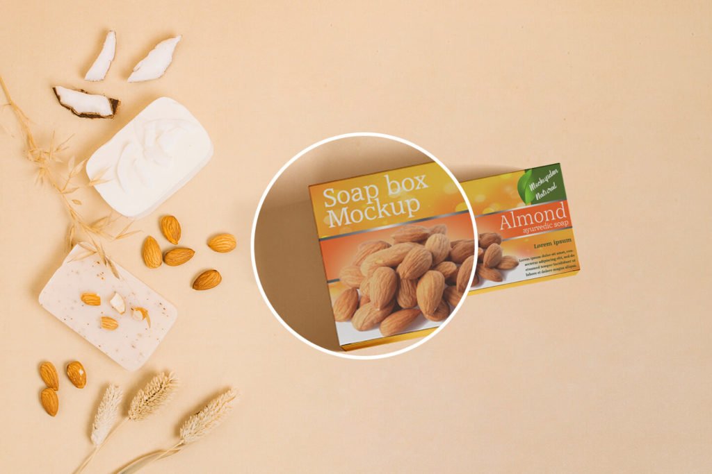 Free Almond Soap Packaging Box PSD