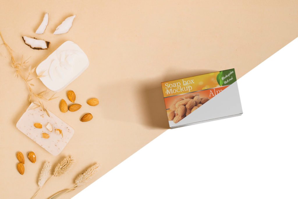 Free Almond Soap Packaging Box PSD