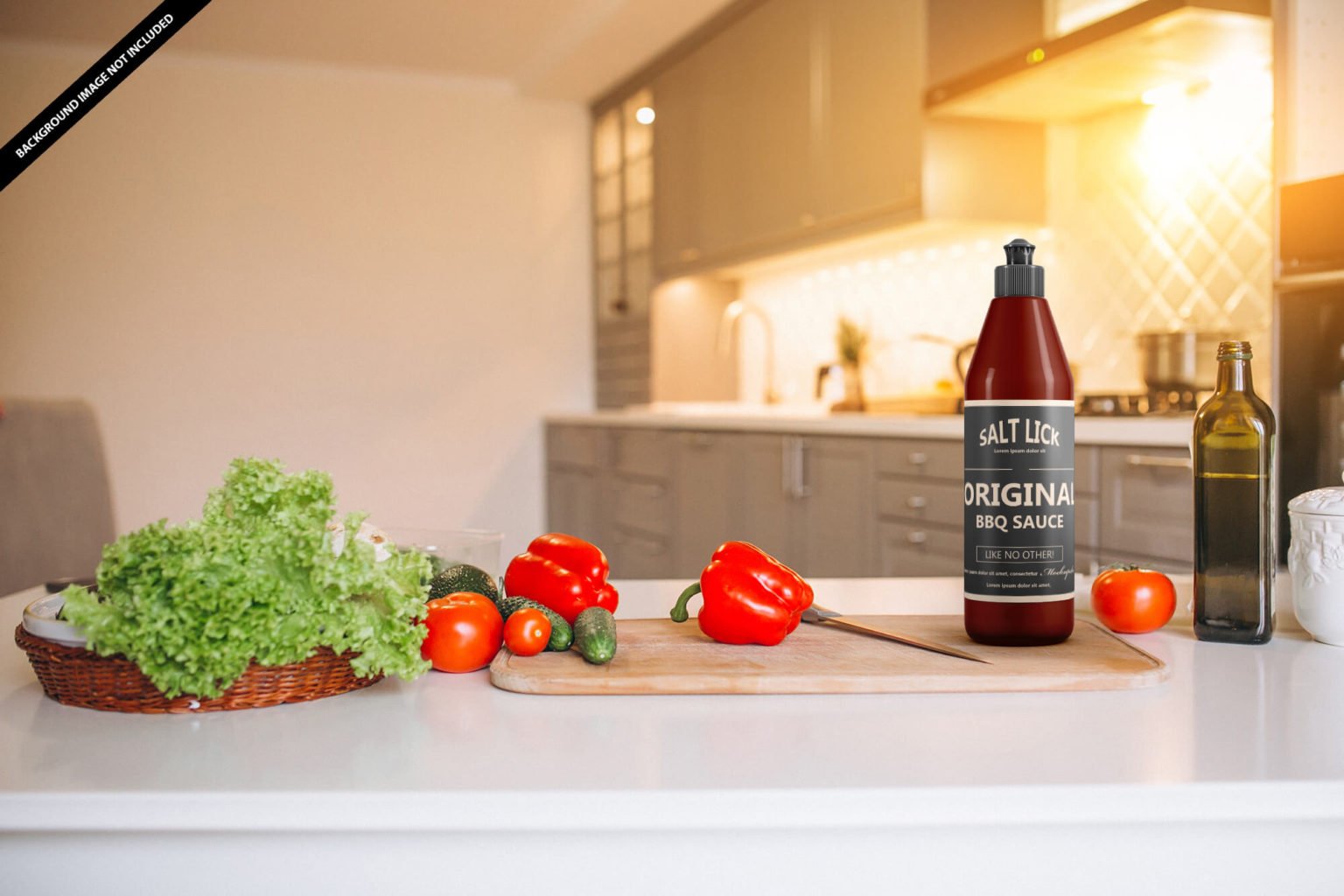 Free BBQ Sauce Bottle Mockup PSD Template Mockup Den