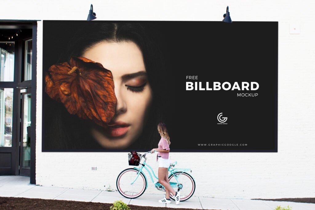 Free Girl Watching Billboard Customizable template PSD File