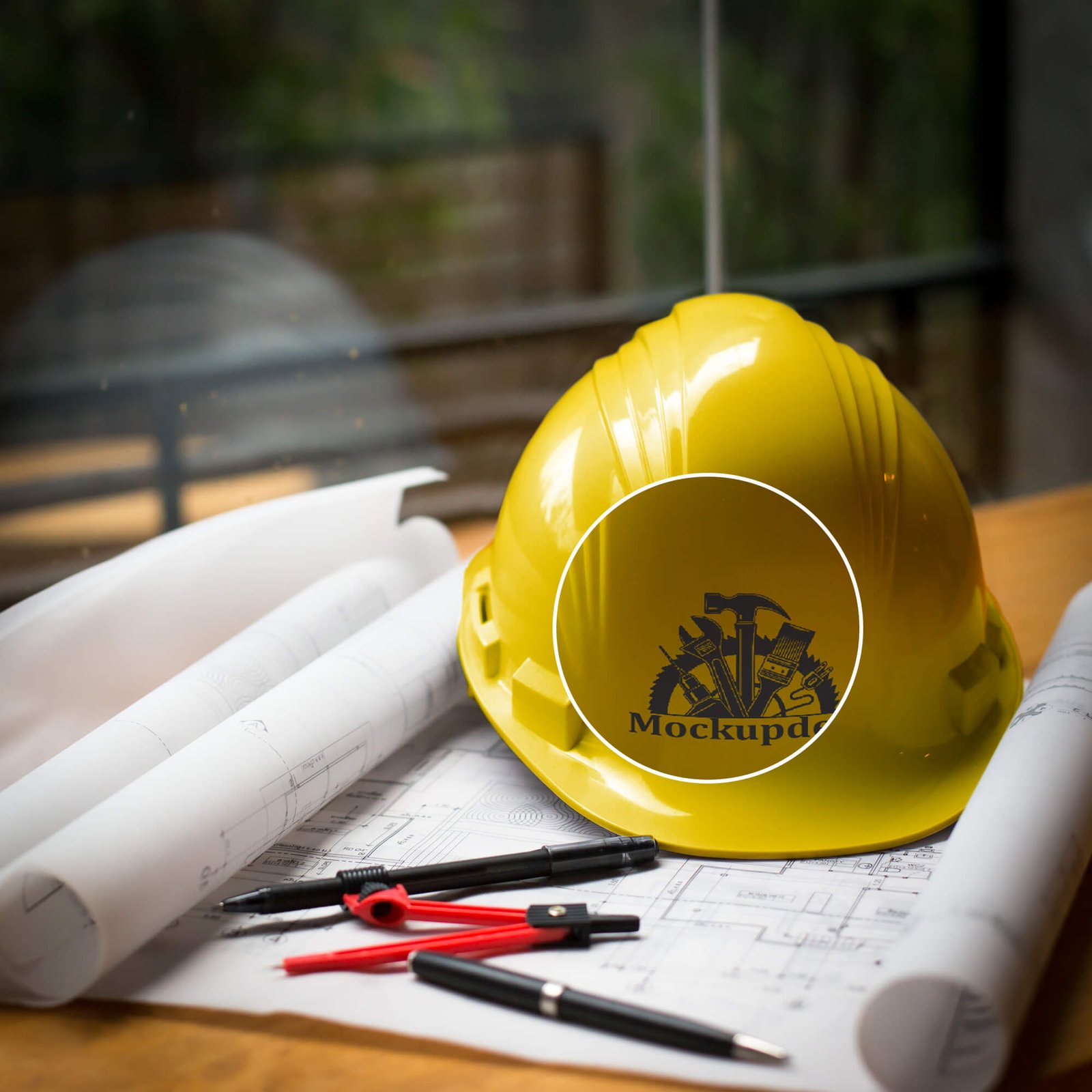Download Free Hard Hat Mockup PSD Template| Mockupden Exclusive