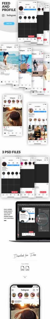 Download 35 Creative Instagram Mockup Psd For Post Feed Profile