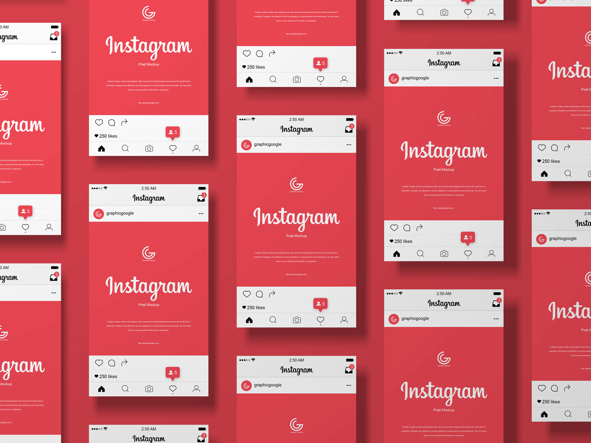 Free Instagram Post Mockup PSD Template