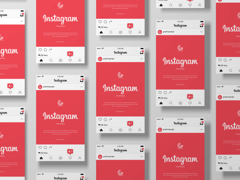 Free Instagram Grid Post Mockup PSD Template