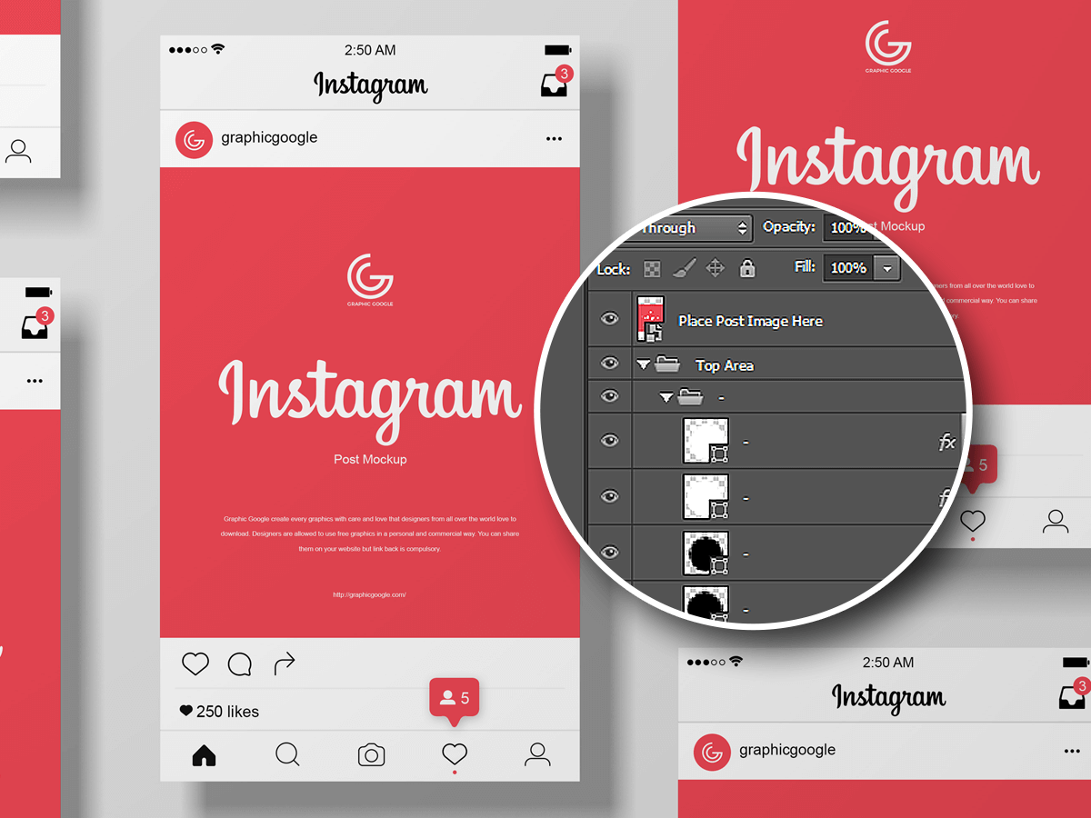 Free Instagram Post Mockup PSD Template