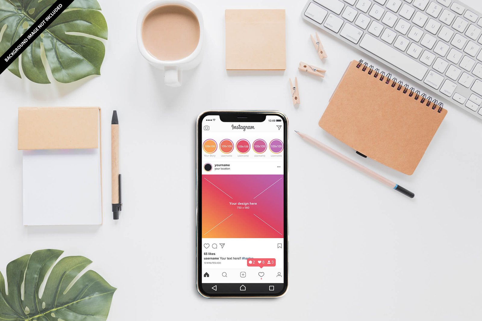 Download Free Instagram Profile On Mobile Mockup PSD Template