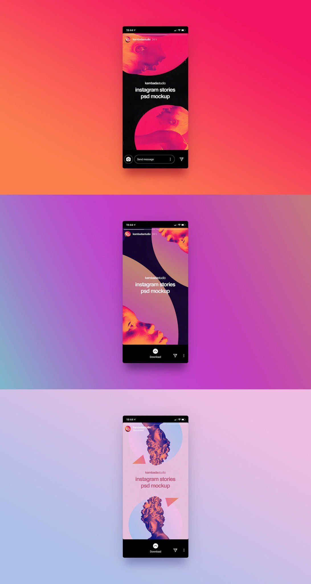 Download Free Instagram Stories Mockup PSD Template - Mockup Den