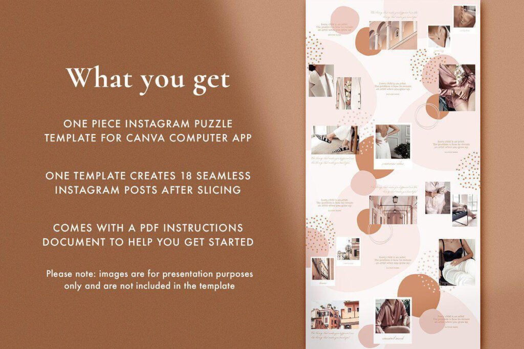 Free Instagram puzzle Mockup PSD Template