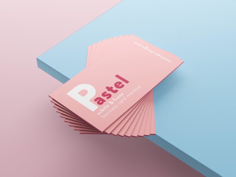 Free Light Color Business Cards Mockup PSD Template