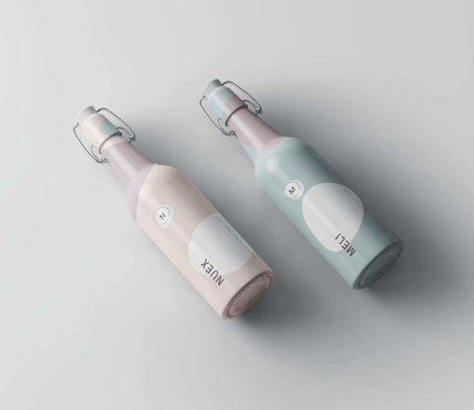 Free Matt Clamp Bottle Mockup PSD Template