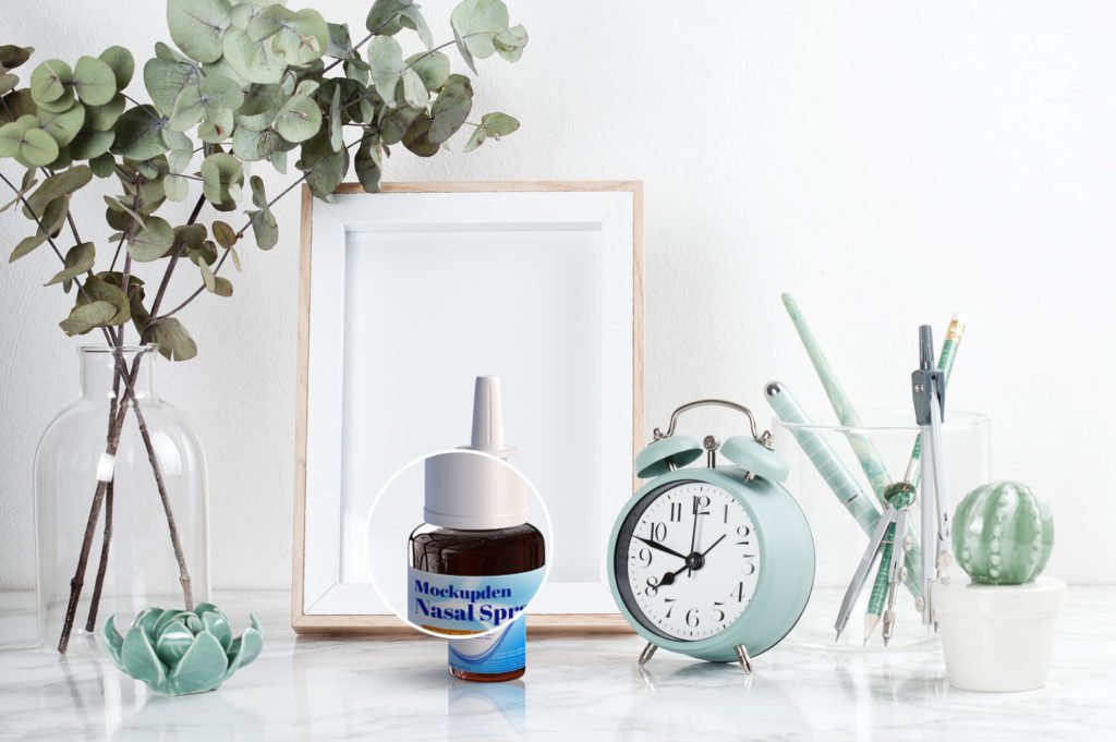 Free Nasal Spray Mockup PSD Template