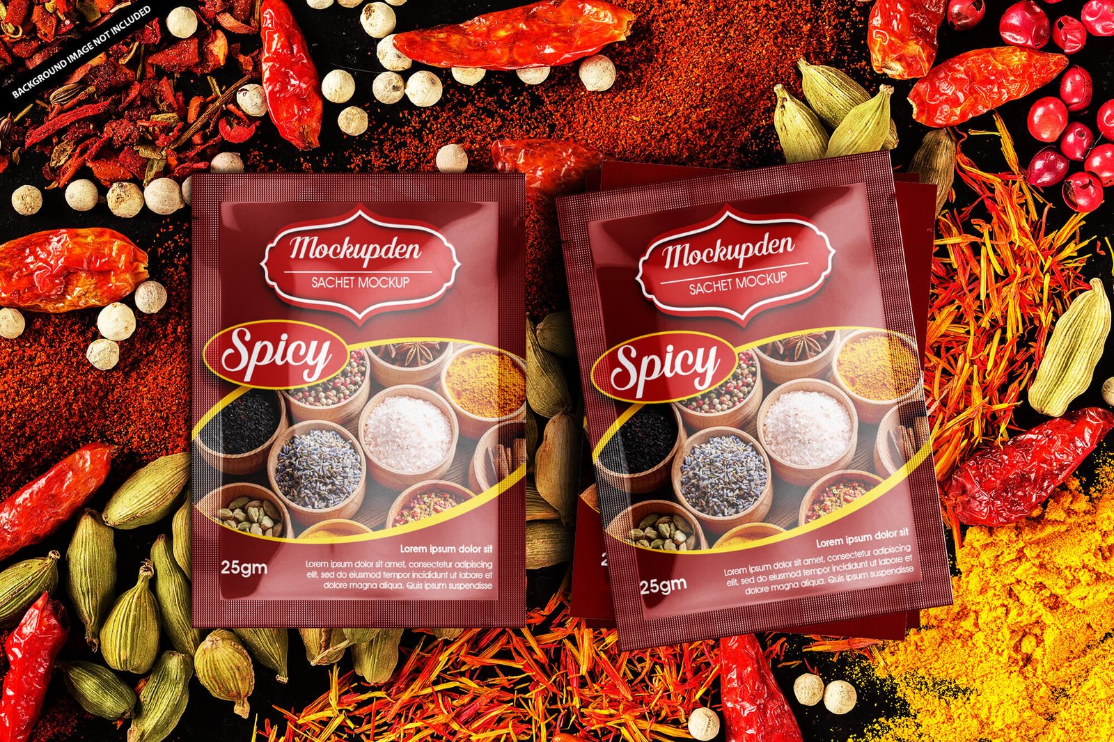 Download Free Spices Sachet Mockup PSD Template | Mockup Den