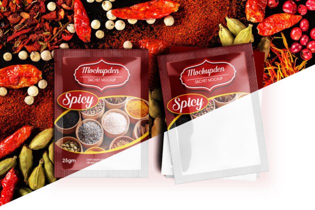 Download Free Spices Sachet Mockup PSD Template | Mockup Den