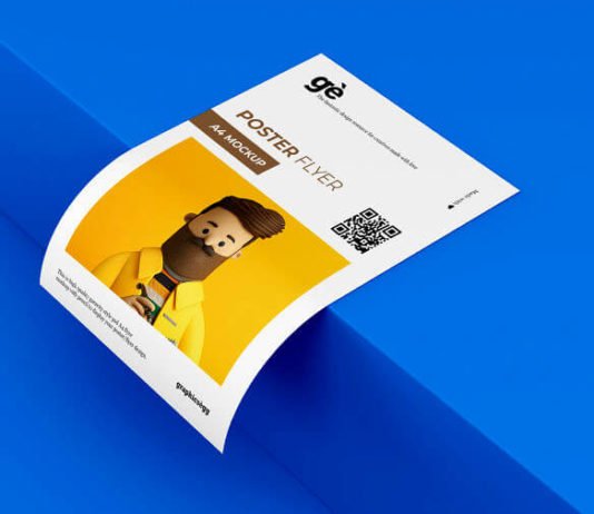 Free Single A4 Flyer Mockup PSD Template