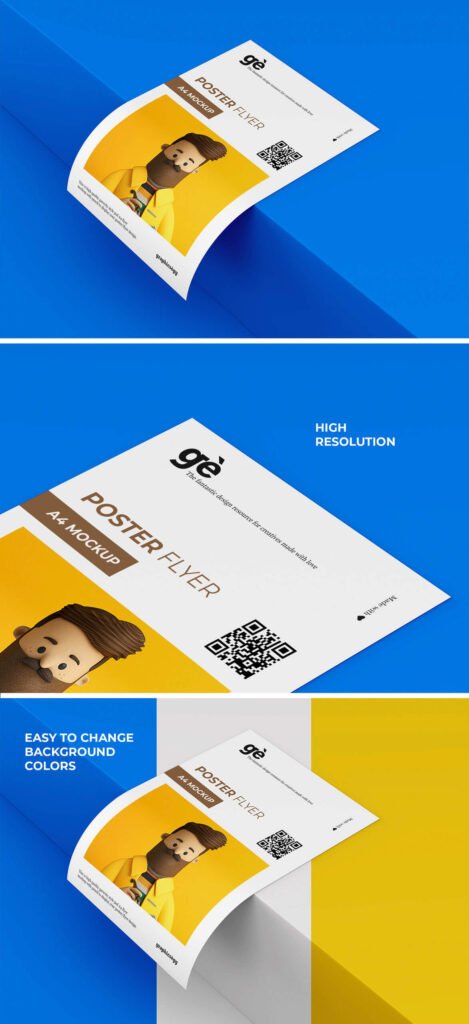 Free Single A4 Flyer Mockup PSD Template